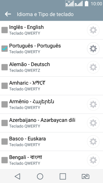 Pressione o idioma desejado para adicioná-lo. Pressione o idioma desejado para adicioná-lo.