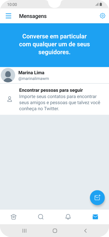 Pressione o ícone de nova mensagem. Pressione o ícone de nova mensagem.