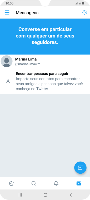 Pressione o ícone de nova mensagem. Pressione o ícone de nova mensagem.