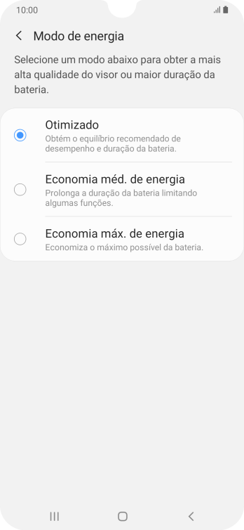 Pressione a configuração desejada. Pressione a configuração desejada.