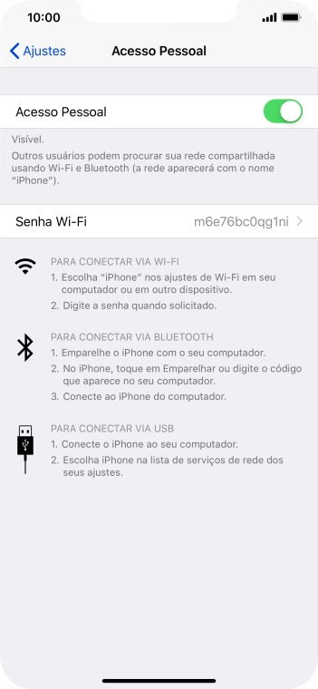 Pressione Senha Wi-Fi, e digite a senha desejada. Pressione Senha Wi-Fi, e digite a senha desejada.