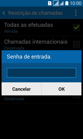 Digite sua senha de bloqueio, e pressione OK. Digite sua senha de bloqueio, e pressione OK.