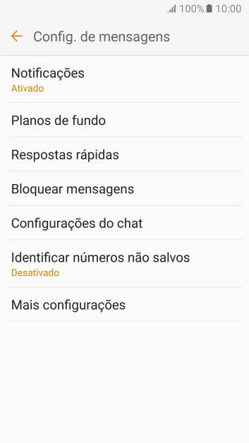 Pressione Mais configurações. Pressione Mais configurações.
