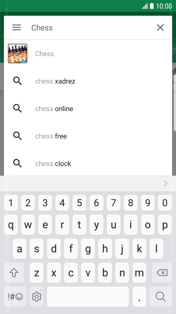 Insira o nome ou assunto do app desejado, e pressione o ícone de busca. Insira o nome ou assunto do app desejado, e pressione o ícone de busca.