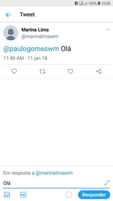 Escreva a resposta desejada, e pressione Responder. Escreva a resposta desejada, e pressione Responder.