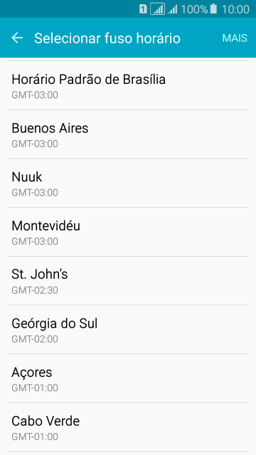 Pressione o fuso horário desejado. Pressione o fuso horário desejado.