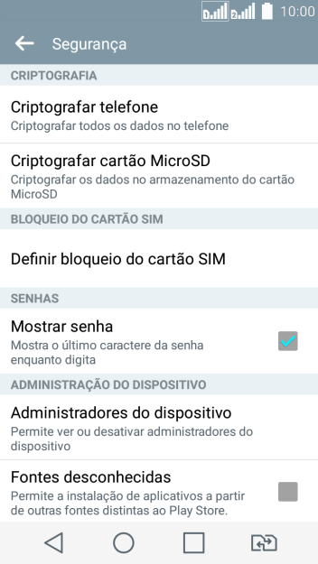 Pressione Definir bloqueio do cartão SIM. Pressione Definir bloqueio do cartão SIM.