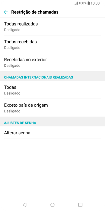 Pressione o tipo de bloqueio desejado. Pressione o tipo de bloqueio desejado.