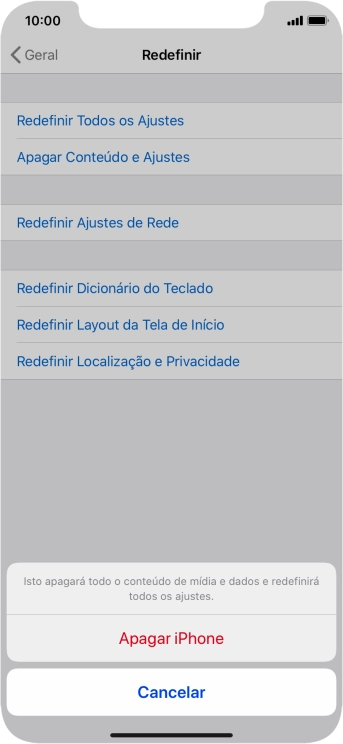Pressione Apagar iPhone. Pressione Apagar iPhone.
