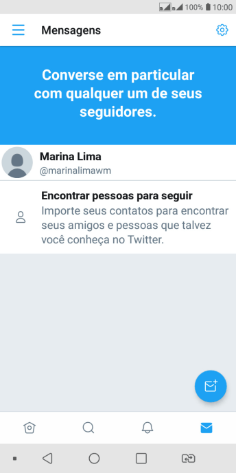 Pressione o ícone de nova mensagem. Pressione o ícone de nova mensagem.