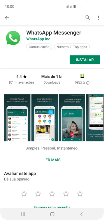 Pressione INSTALAR, e siga as indicações da tela para instalar o app. Pressione INSTALAR, e siga as indicações da tela para instalar o app.
