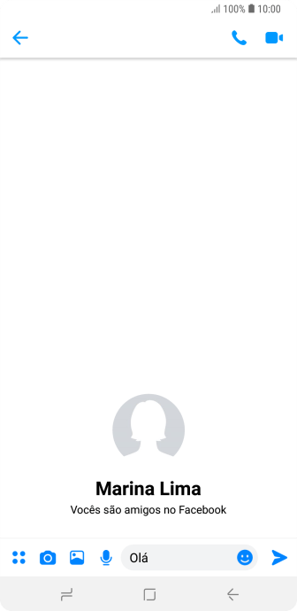 Escreva o texto desejado, e pressione o ícone de enviar. Escreva o texto desejado, e pressione o ícone de enviar.