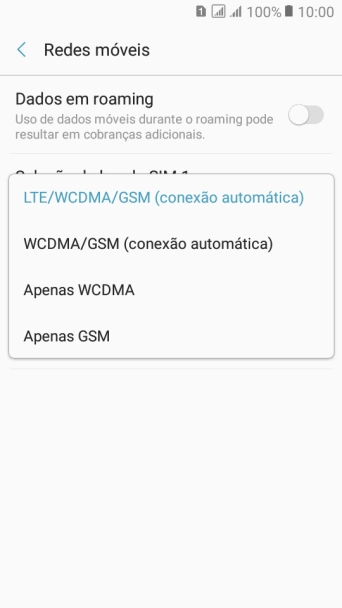 Pressione o tipo de rede. Pressione o tipo de rede.