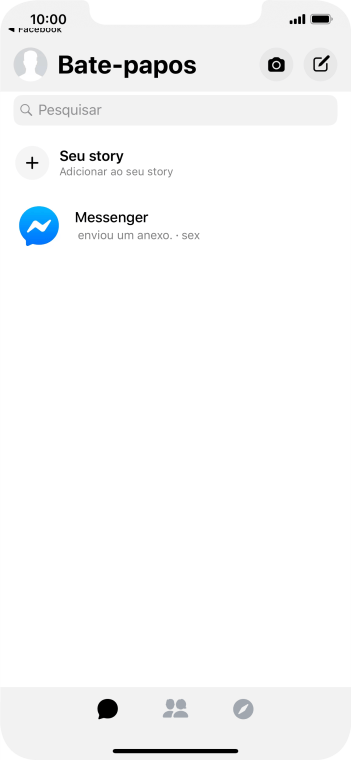 Pressione o ícone de nova mensagem. Pressione o ícone de nova mensagem.