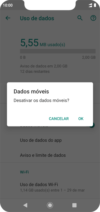 Se você desativar a função, deve pressionar OK. Se você desativar a função, deve pressionar OK.