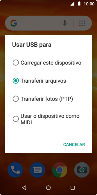 Pressione Transferir arquivos para ativar a função. Pressione Transferir arquivos para ativar a função.