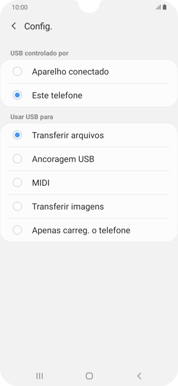 Pressione Transferir arquivos para ativar a função. Pressione Transferir arquivos para ativar a função.