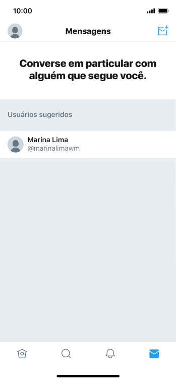 Pressione o ícone de nova mensagem. Pressione o ícone de nova mensagem.