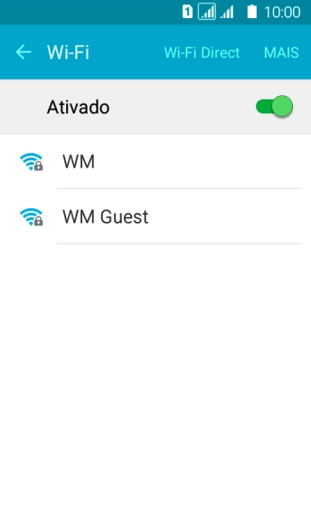 Pressione a rede Wi-Fi desejada. Pressione a rede Wi-Fi desejada.