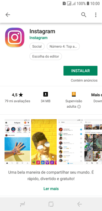 Pressione INSTALAR, e siga as indicações da tela para instalar o app. Pressione INSTALAR, e siga as indicações da tela para instalar o app.