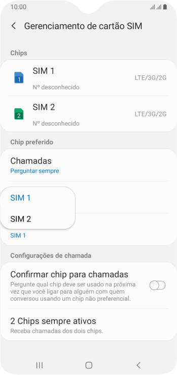 Pressione o chip desejado. Pressione o chip desejado.