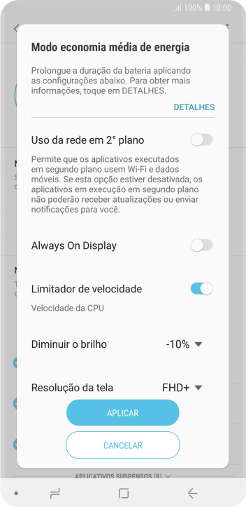 Pressione APLICAR para ativar a função. Pressione APLICAR para ativar a função.