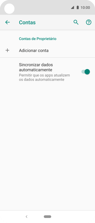 Pressione Adicionar conta. Pressione Adicionar conta.