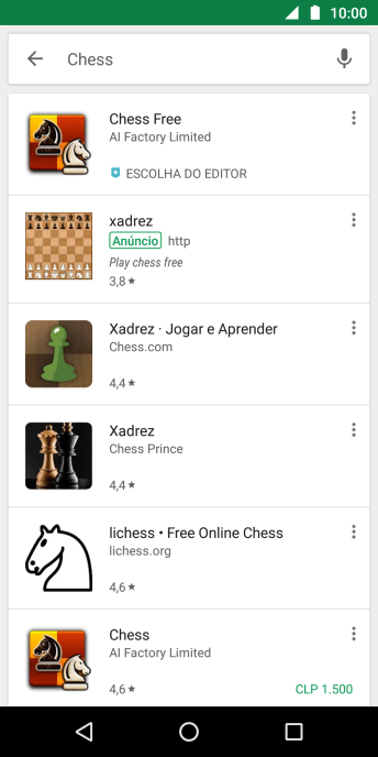 Pressione o app desejado. Pressione o app desejado.