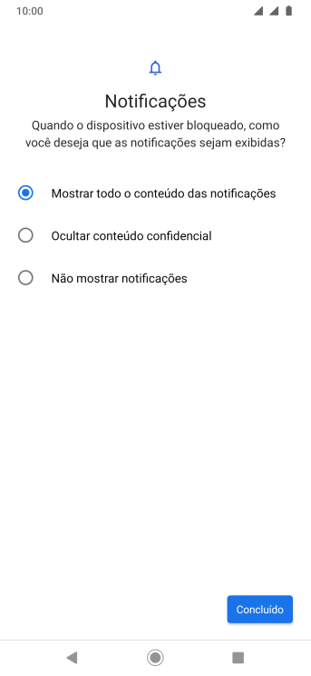 Pressione a configuração desejada. Pressione a configuração desejada.