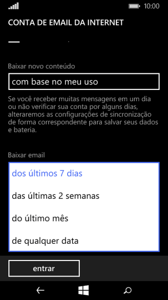 Pressione a configuração desejada. Pressione a configuração desejada.