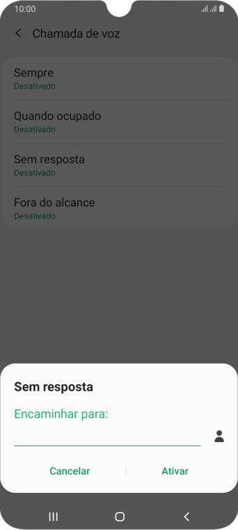 Digite o número desejado, e pressione Ativar. Digite o número desejado, e pressione Ativar.
