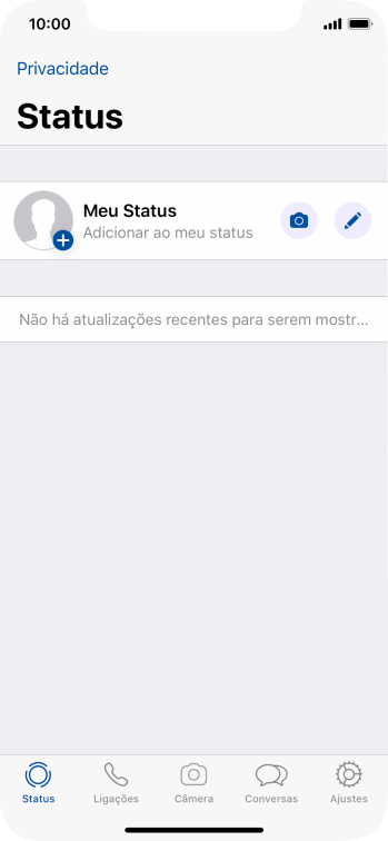 Pressione o ícone de câmera. Pressione o ícone de câmera.