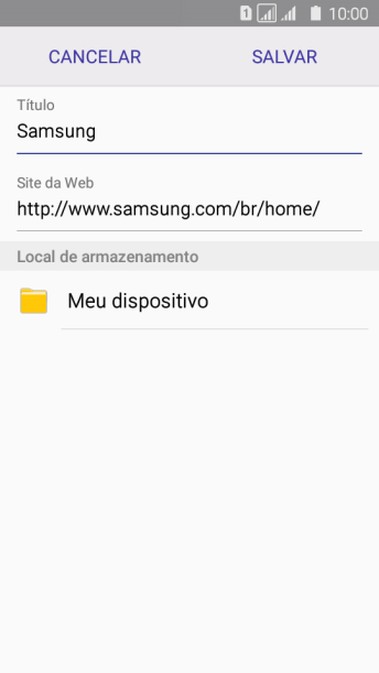 Digite o nome do favorito, e pressione SALVAR. Digite o nome do favorito, e pressione SALVAR.
