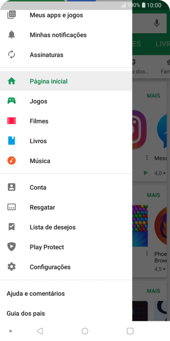 Pressione Configurações. Pressione Configurações.