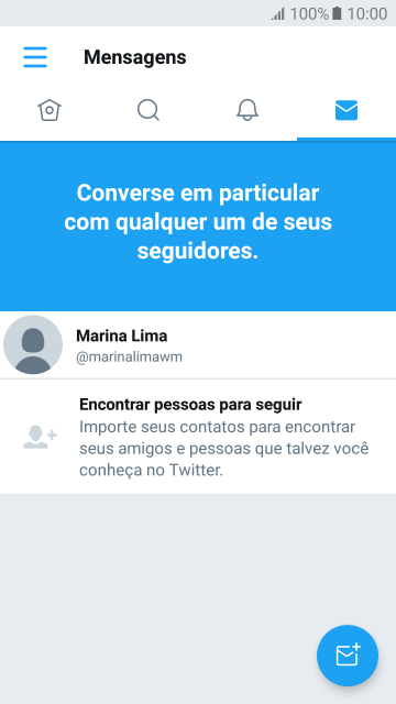Pressione o ícone de nova mensagem. Pressione o ícone de nova mensagem.