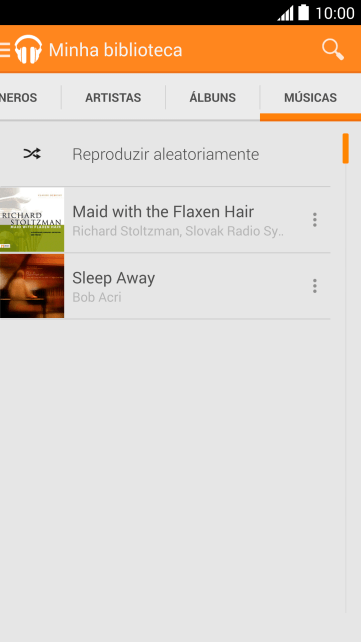 Pressione o arquivo de música desejado. Pressione o arquivo de música desejado.