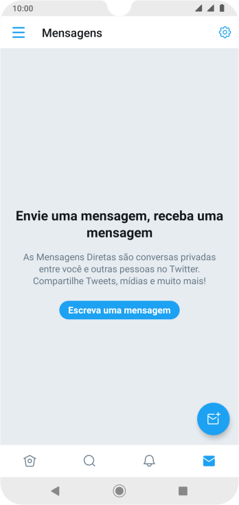 Pressione o ícone de nova mensagem. Pressione o ícone de nova mensagem.