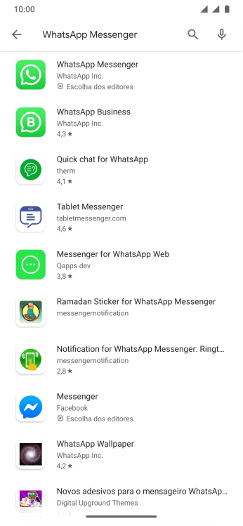 Pressione WhatsApp Messenger. Pressione WhatsApp Messenger.