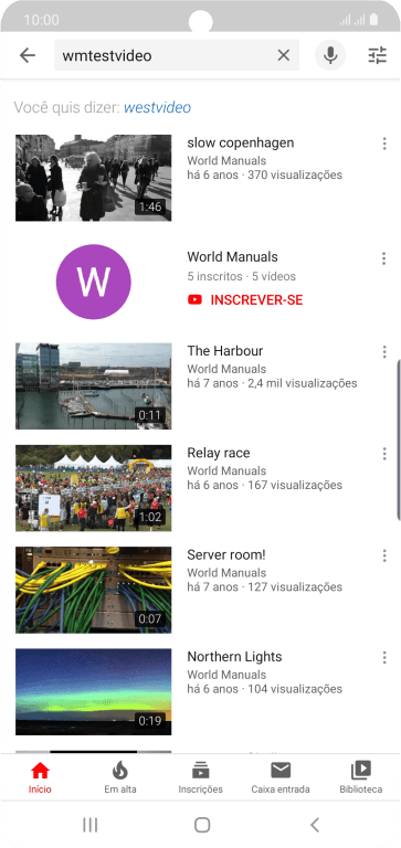 Pressione o vídeo desejado. Pressione o vídeo desejado.