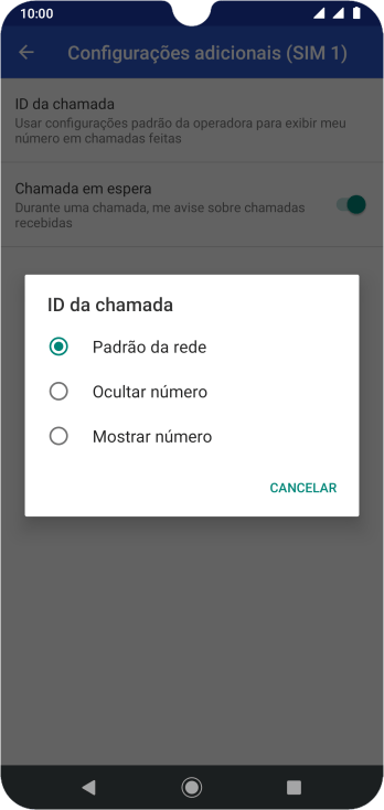 Pressione Mostrar número para ativar a identificação do seu número. Pressione Mostrar número para ativar a identificação do seu número.
