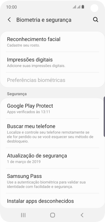 Pressione Impressões digitais. Pressione Impressões digitais.