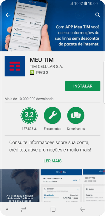 Pressione INSTALAR, e siga as indicações da tela para instalar o app. Pressione INSTALAR, e siga as indicações da tela para instalar o app.