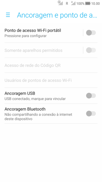 Pressione Ponto de acesso Wi-Fi portátil. Pressione Ponto de acesso Wi-Fi portátil.