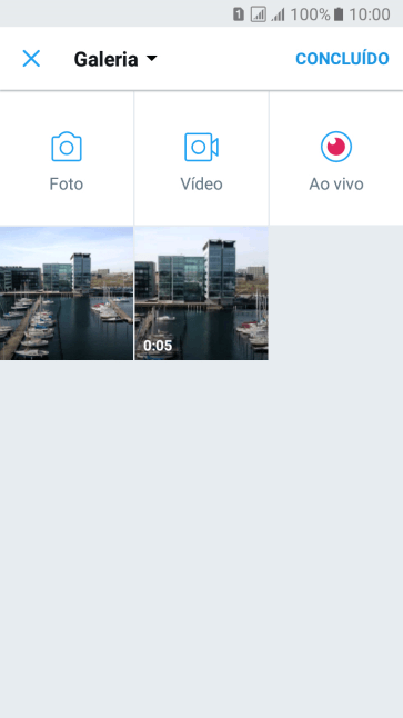 Pressione a foto ou o vídeo desejado. Pressione a foto ou o vídeo desejado.