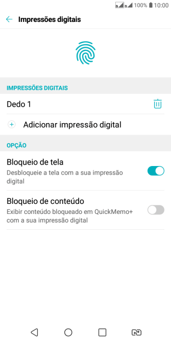 Pressione o indicador ao lado das configurações desejadas. Pressione o indicador ao lado das configurações desejadas.