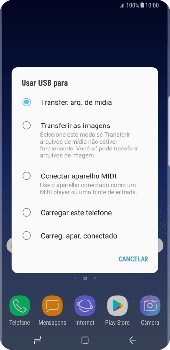 Pressione Transfer. arq. de mídia para ativar a função. Pressione Transfer. arq. de mídia para ativar a função.