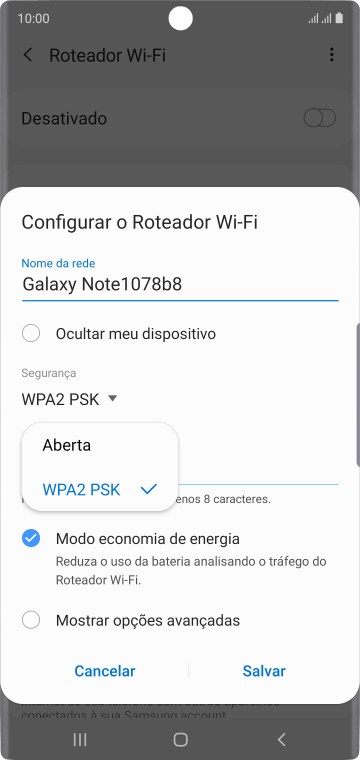 Pressione WPA2 PSK para proteger seu Roteador Wi-Fi com uma senha. Pressione WPA2 PSK para proteger seu Roteador Wi-Fi com uma senha.