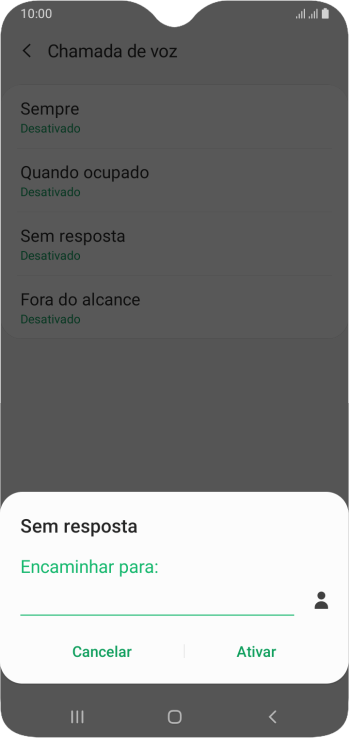 Digite o número desejado, e pressione Ativar. Digite o número desejado, e pressione Ativar.
