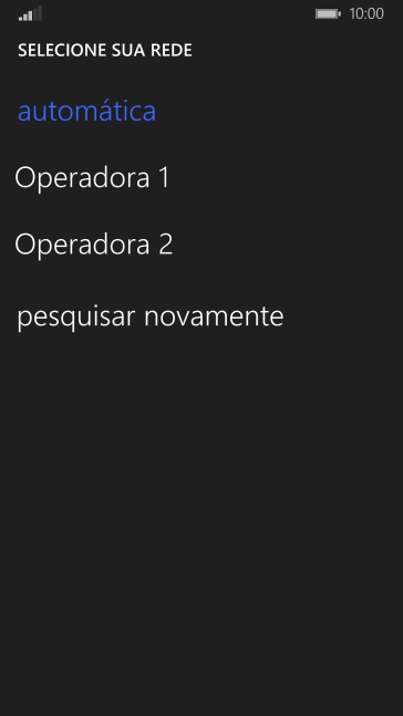Se você quiser selecionar a rede automaticamente, deve pressionar automática. Se você quiser selecionar a rede automaticamente, deve pressionar automática.