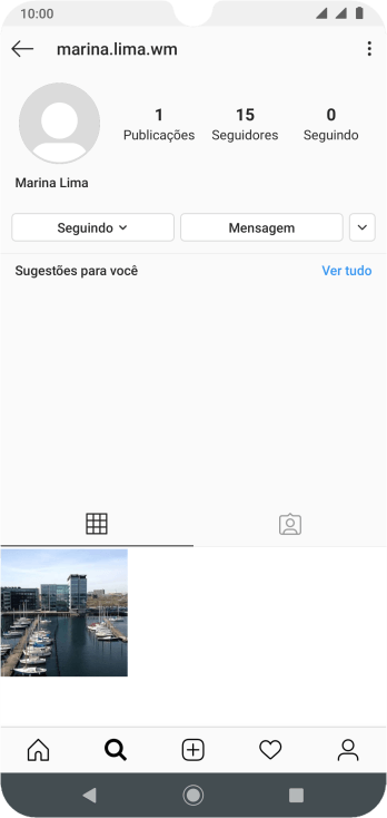 Pressione o ícone de busca. Pressione o ícone de busca.